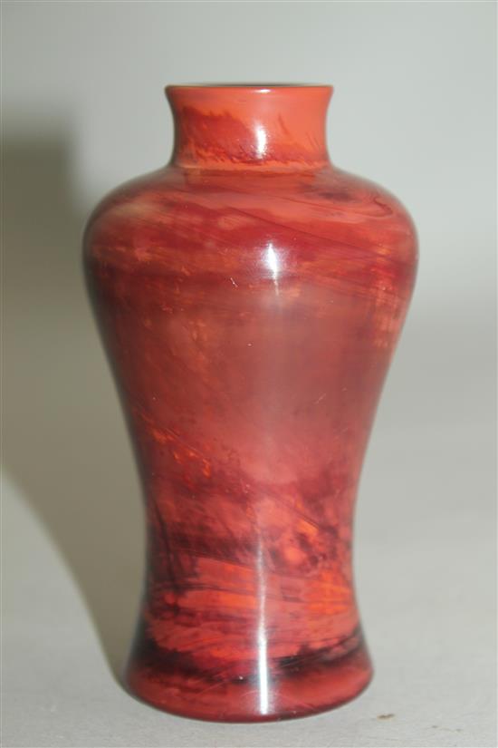 A Chinese Realgar glass meiping, Qing dynasty, 10.5cm